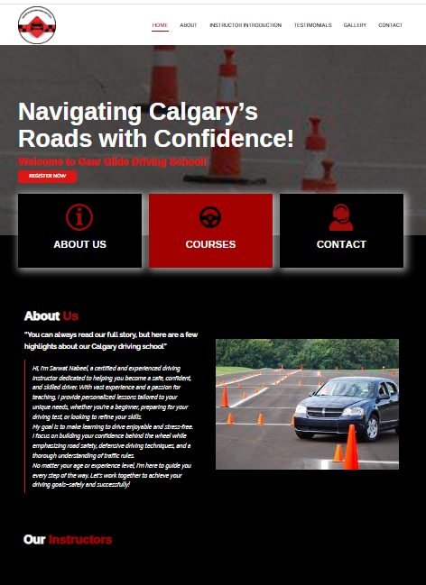 Gear Glide Driving School website by Nash